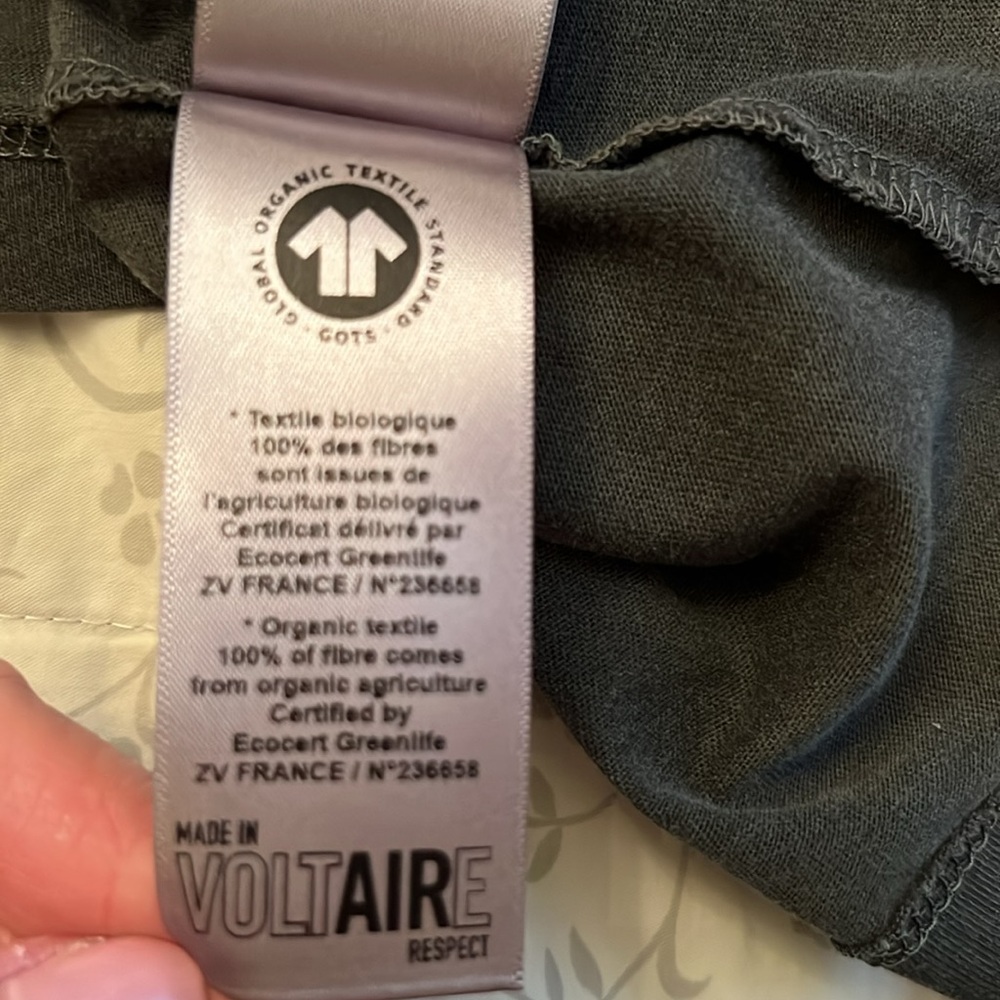 Grey new XS teeshirt has shiny design on Zadig&Voltaire made in India 100%cotton - Picture 5 of 6